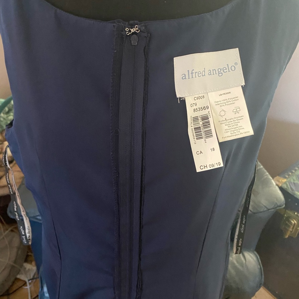 Alfred Angelo Deep Blue Layered Maxi Dress - Picture 7 of 7